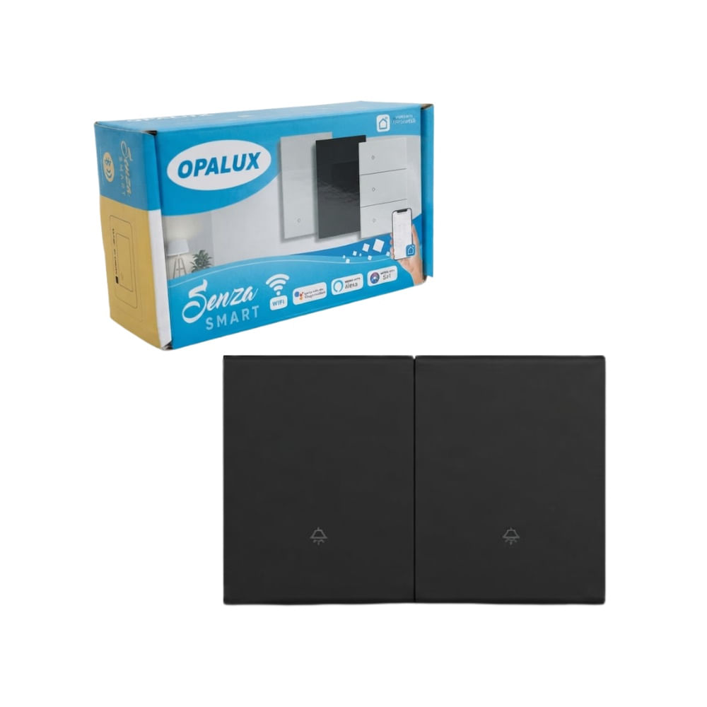 Interruptor Inteligente Tactil WiFi Doble Negro OPALUX OP-AM02NG