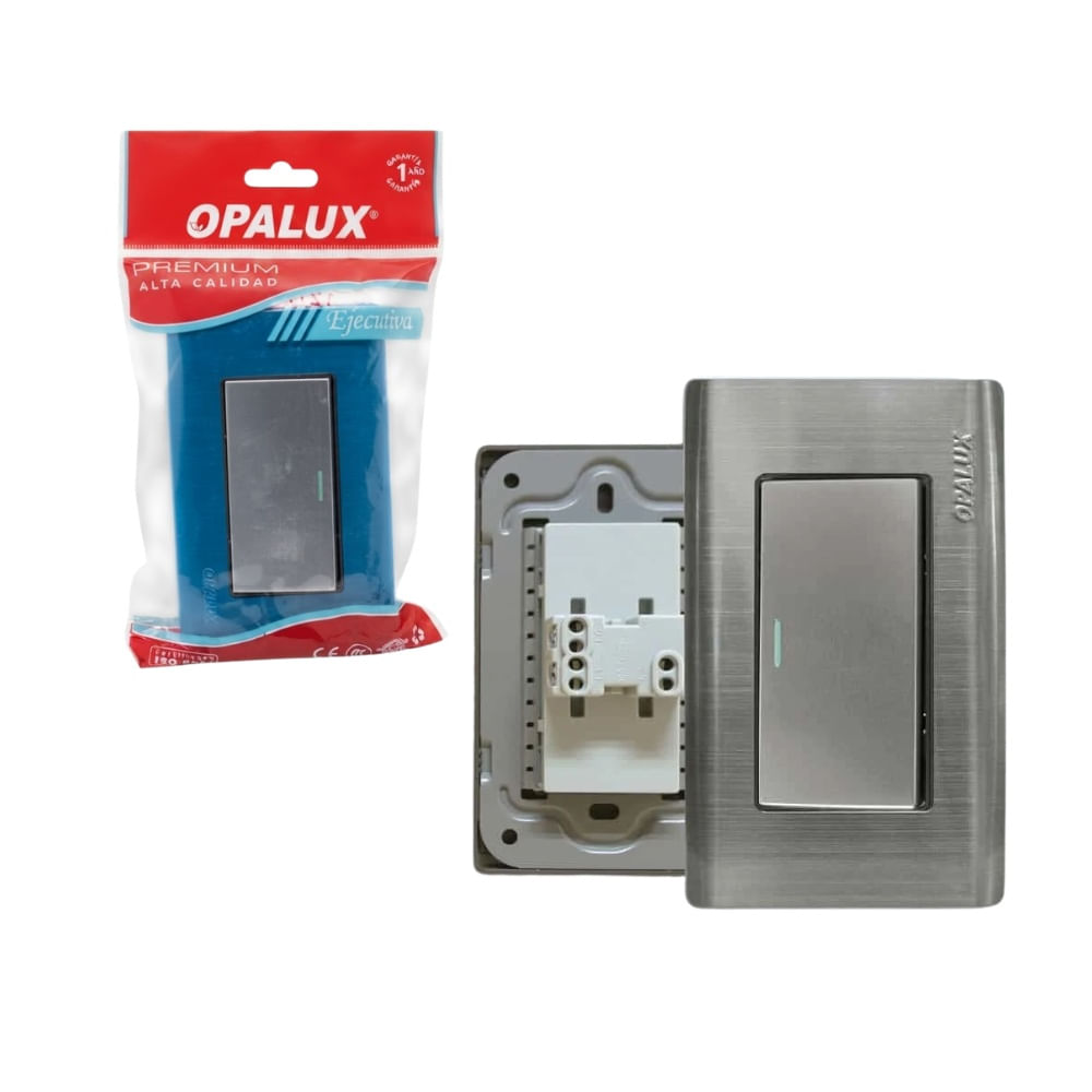 Interruptor Metalico Conmutador Linea Ejecutiva con Dado de 7 cm 10A 127-250V AC OPALUX