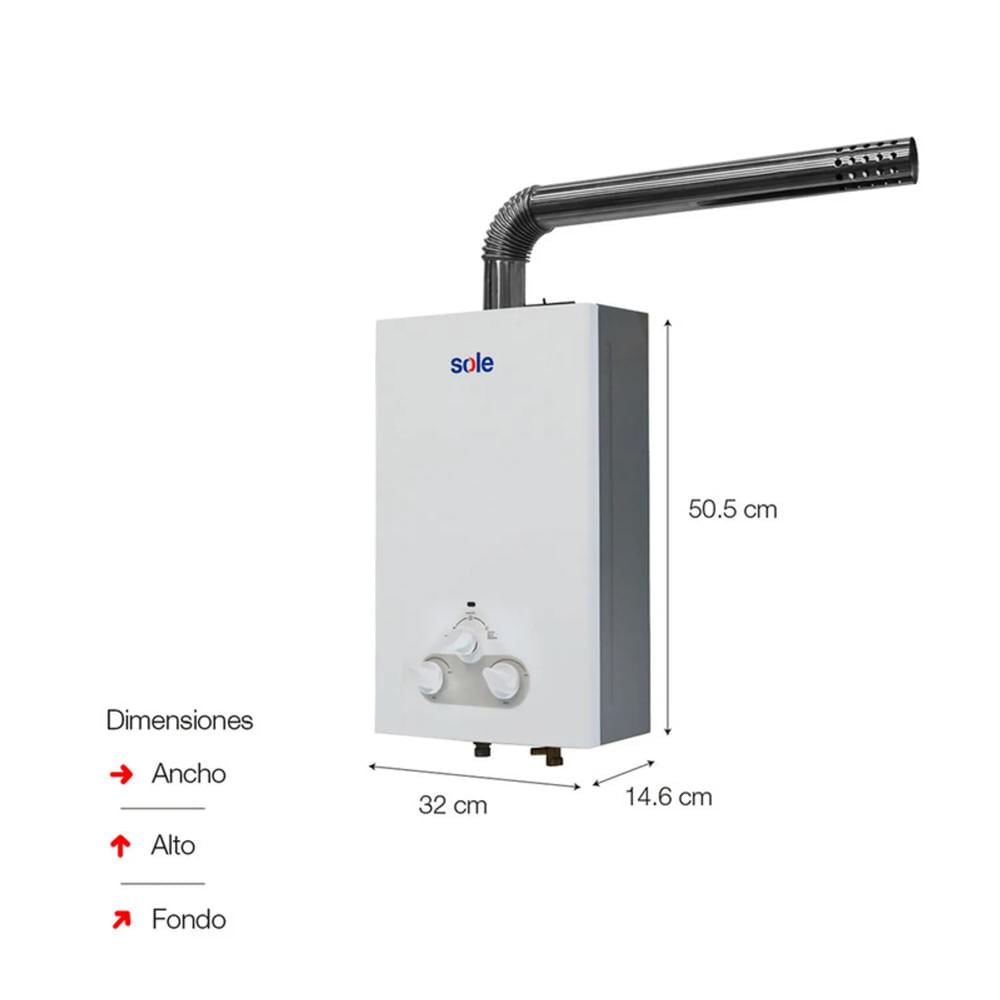 Calentador Instantáneo Sole Tiro Forzado Glp 10L CAcc