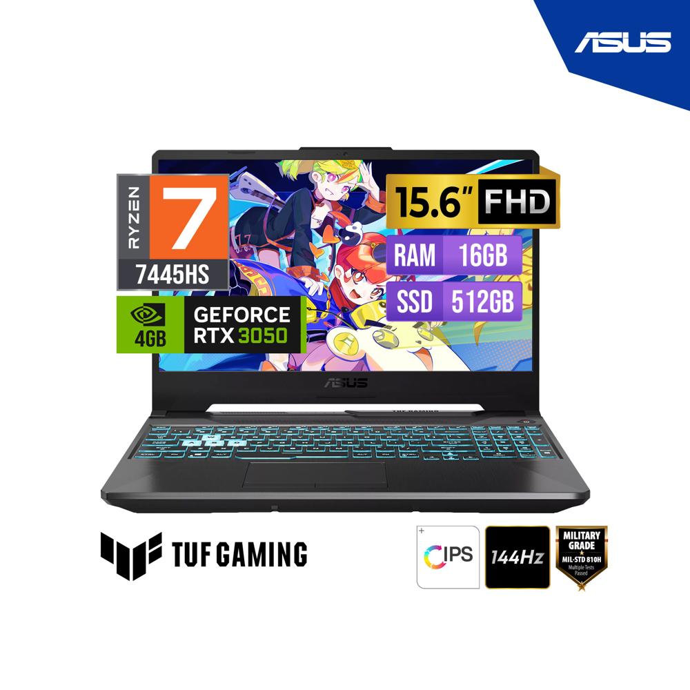 LAPTOP ASUS GAMING TUF A15 15.6 FHD IPS Ryzen 7 7445HS 16GB 512GB GEFORCE RTX 3050 4GB FreeDOS