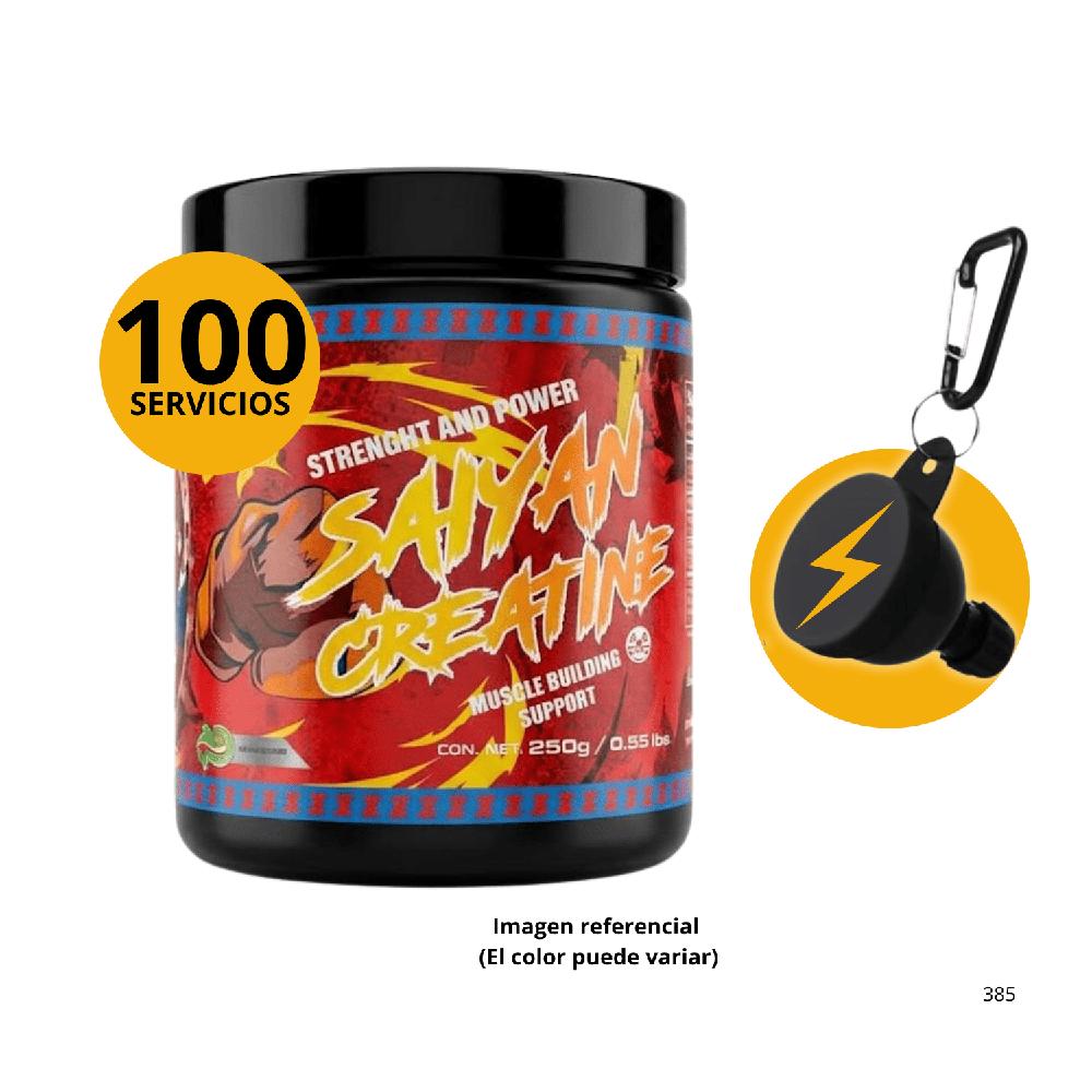 Creatina Saiyan Labz 50 Servicios con portasuplementos de regalo - Fuerza y Construcción Muscular