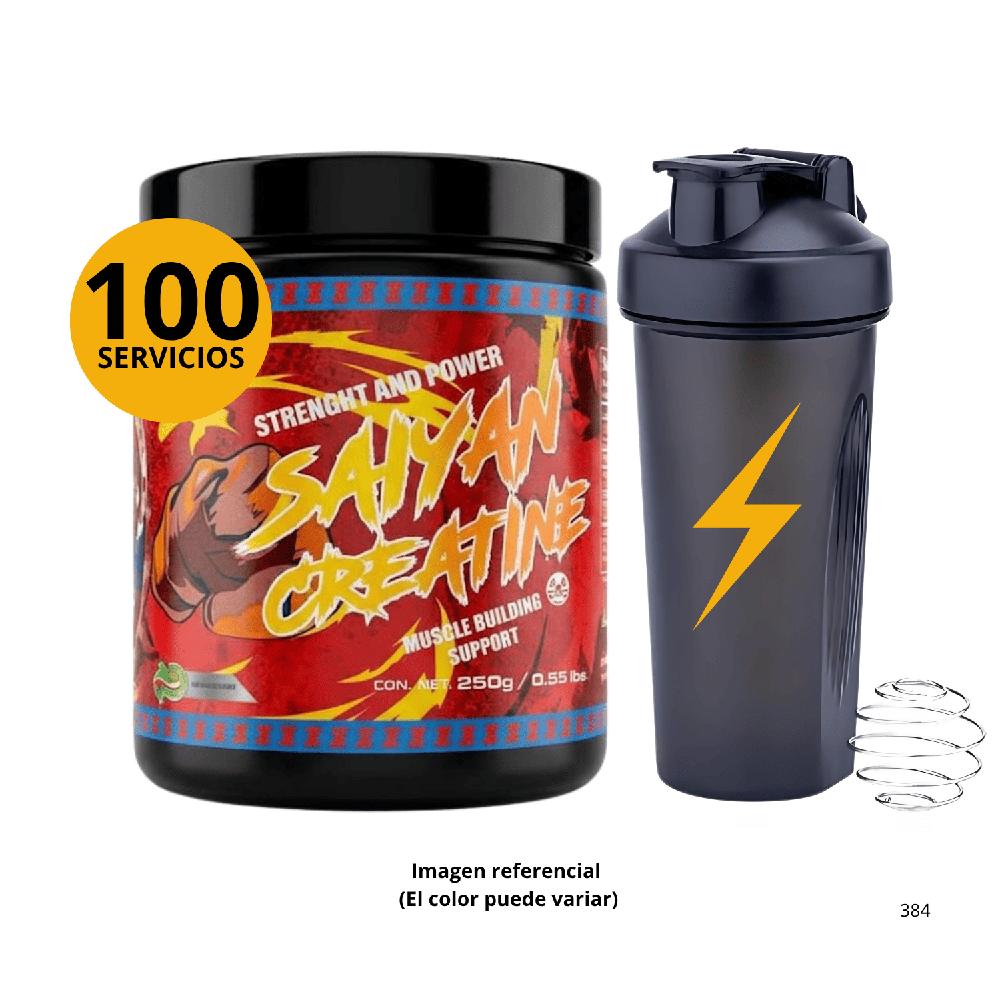 Creatina Saiyan Labz 50 Servicios con shaker de regalo - Fuerza y Construcción Muscular