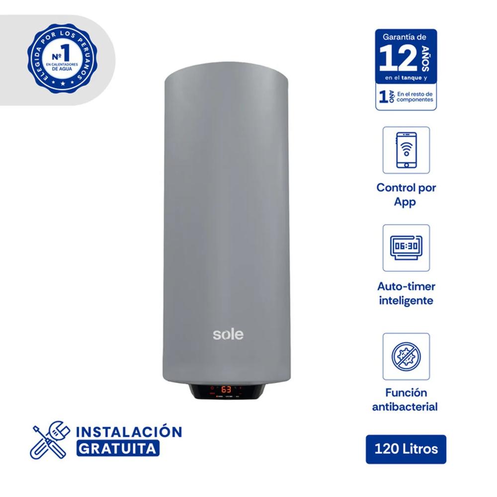 Terma Sole Genius Wifi 120 Litros Acero aporcelanado