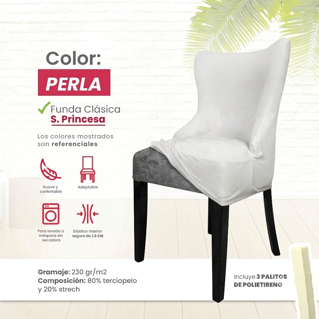 Funda vintage princesa o reina en terciopelo 8 unidades - Perla