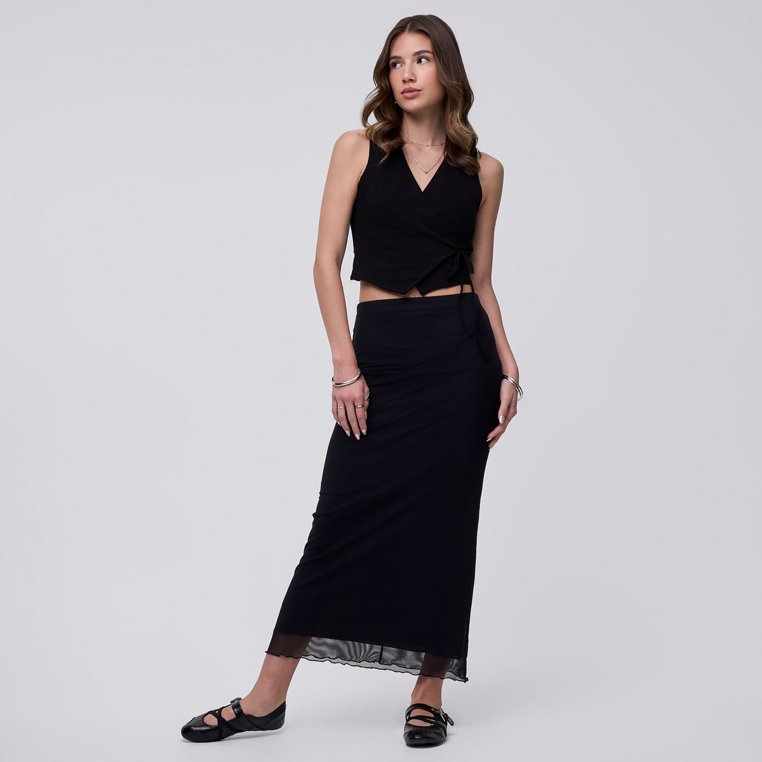 Falda Larga Mujer Leo Hypnotic Negro M