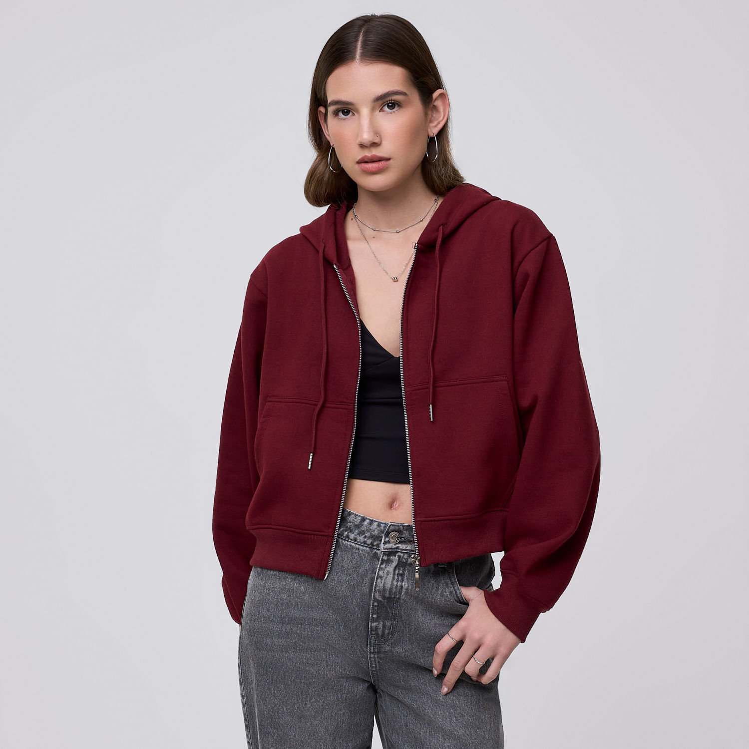 Polera Mujer Crop Hypnotic Guinda L
