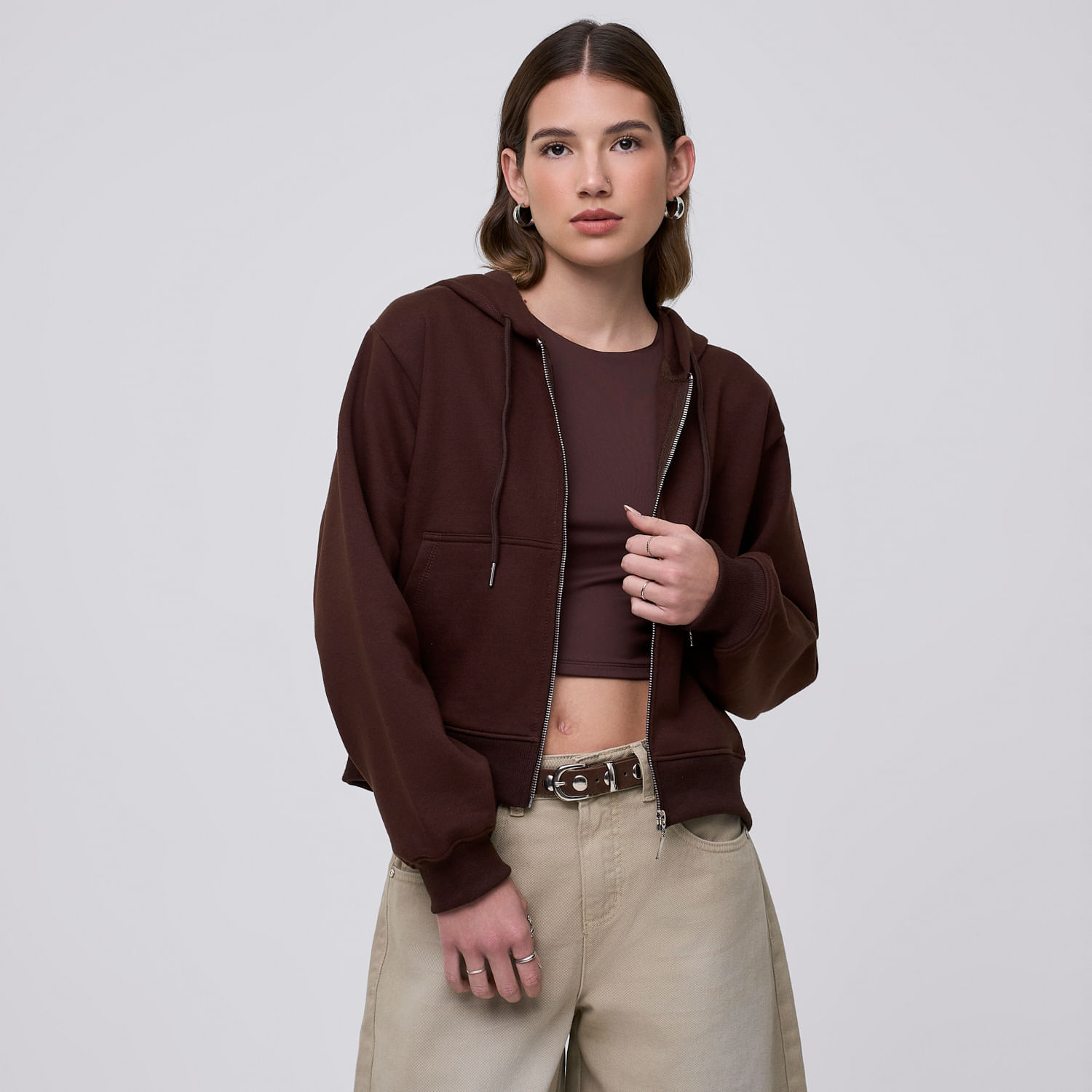 Polera Mujer Crop Hypnotic Marrón L