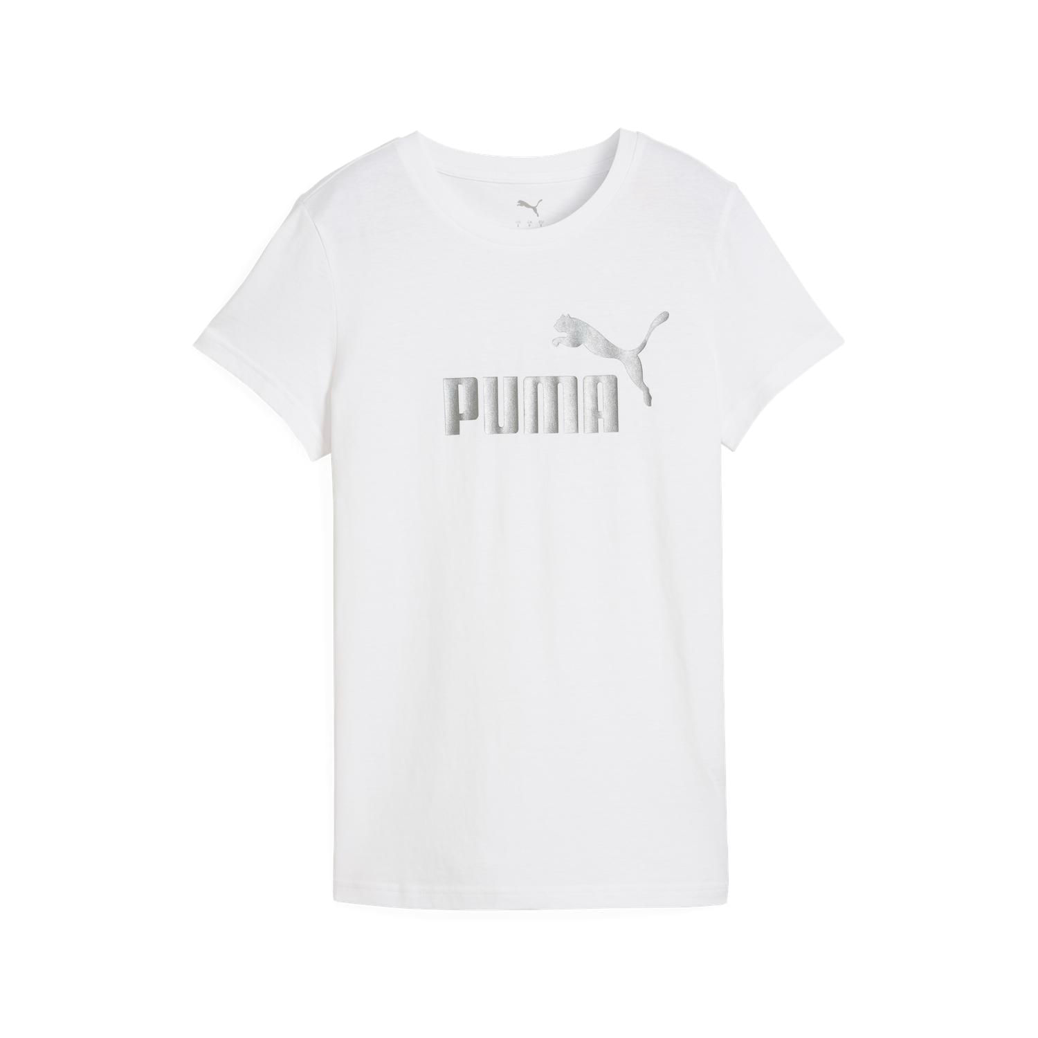 Polo Deportivo Puma Blanco Mujer Ess Metallic No. 1 Logo Tee S