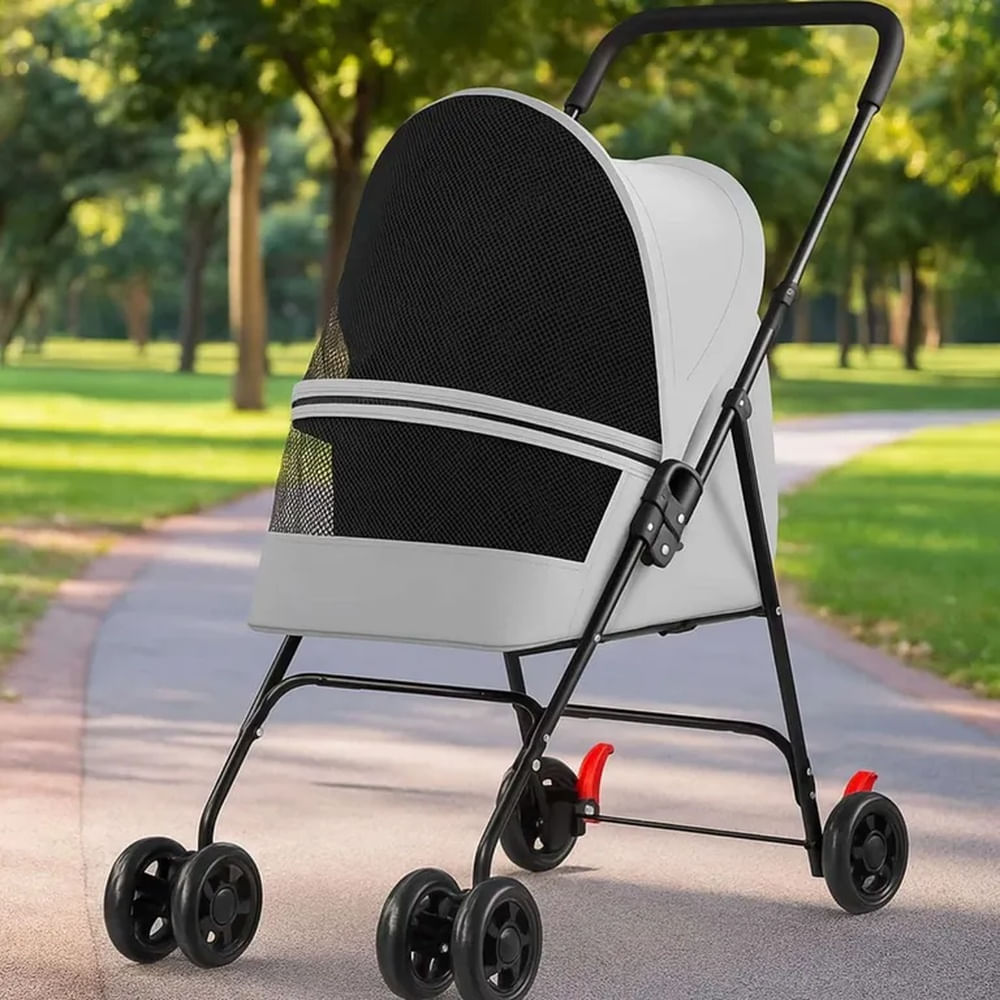 PetGo - Coche plegable para Mascotas Color Negro