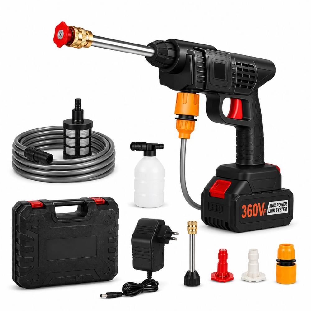 Hidrolavadora Alta Presión Inalámbrica 360Vf Recargable Auto Hidrojet Lavado