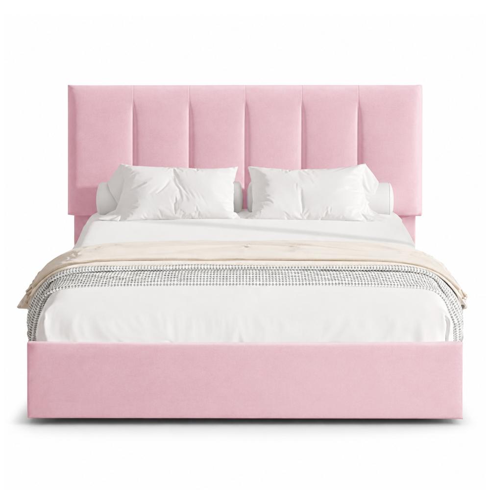 Cama Tapizada Listón Adda LeMueble 2 Plazas Rosa