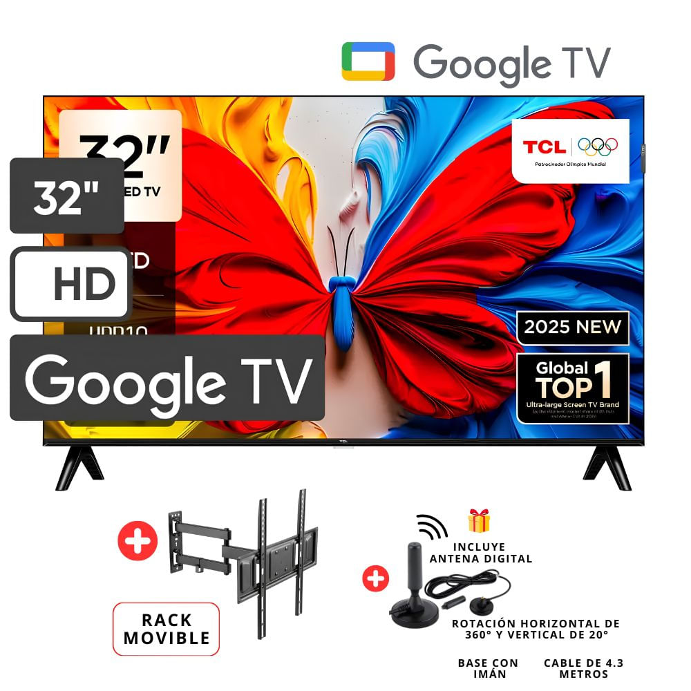 Televisor TCL QLED  32 HD Smart TV 32S5K - Rack Movible