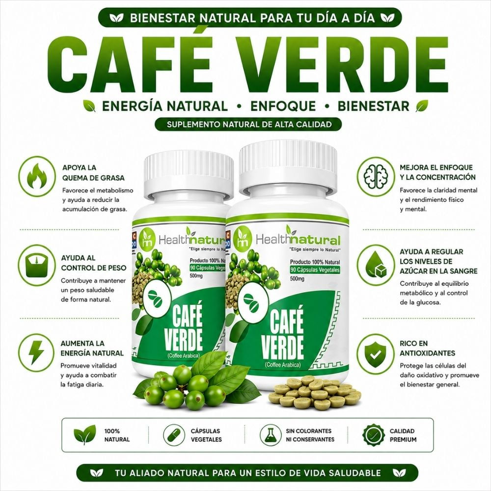 PACK 2 CAFÉ VERDE HEALTHNATURAL 1000MG