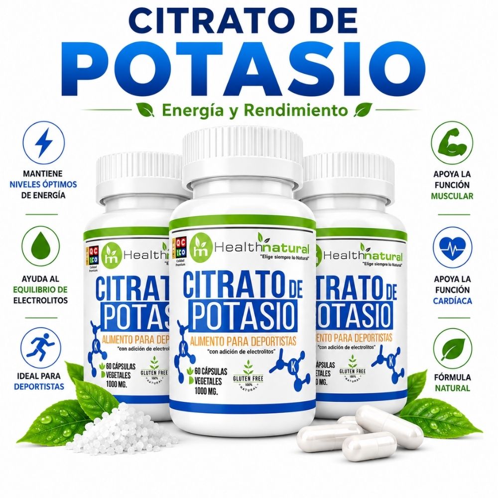 PACK 3 CITRATO DE POTASIO HEALTHNATURAL 3000MG