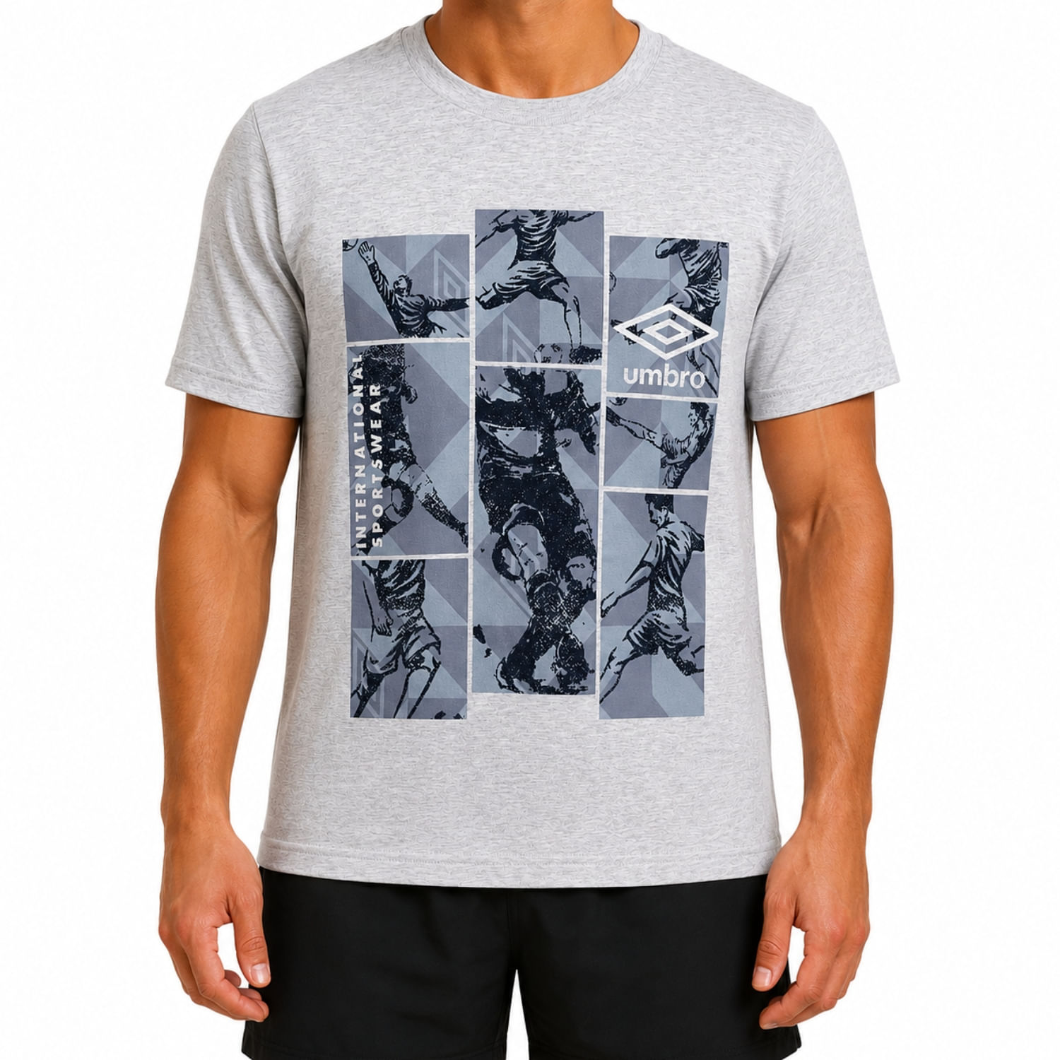 Polo Deportivo Umbro Gris Hombre Dr26002-ash M