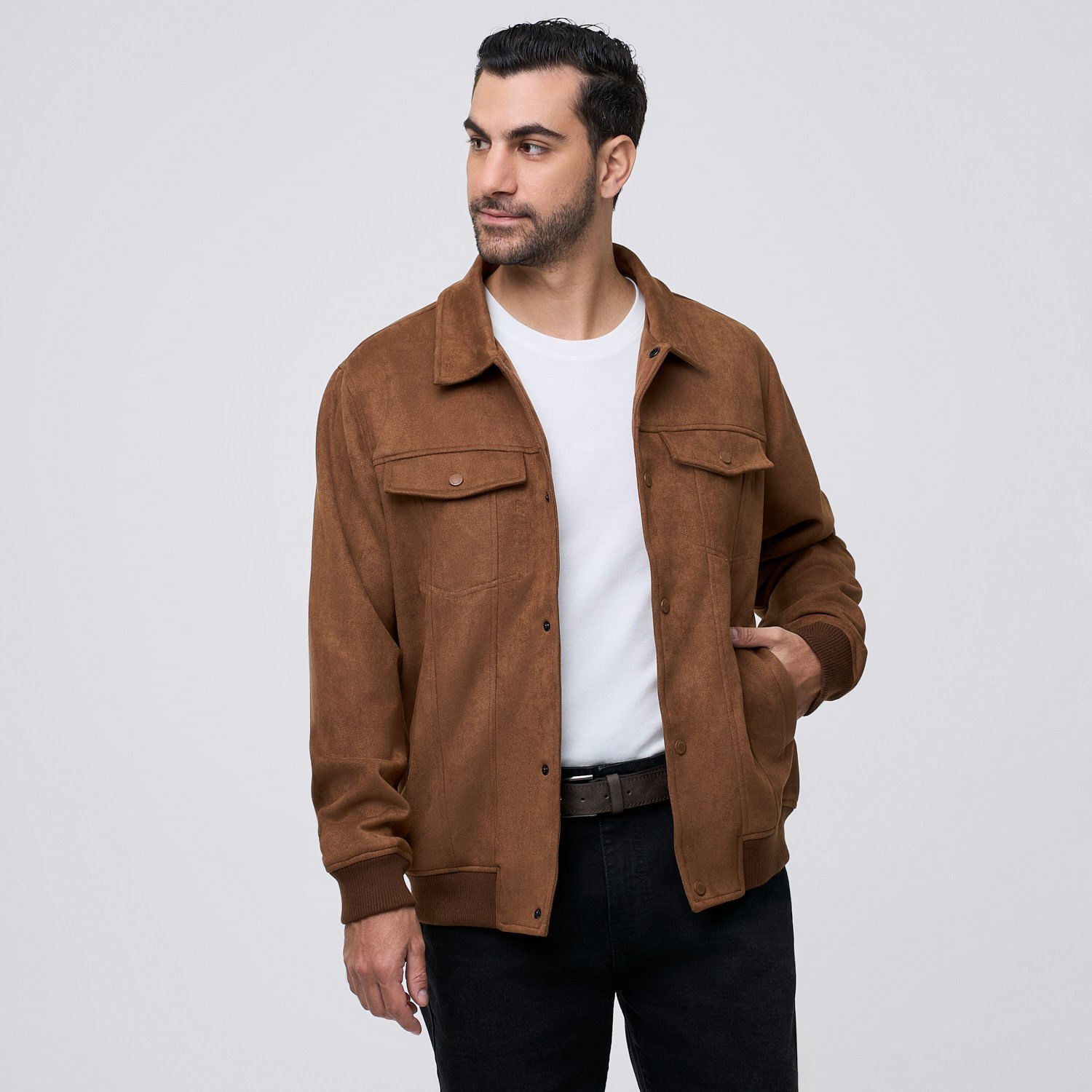 Casaca Hombre Suede Cargo Malabar Camel Talla S