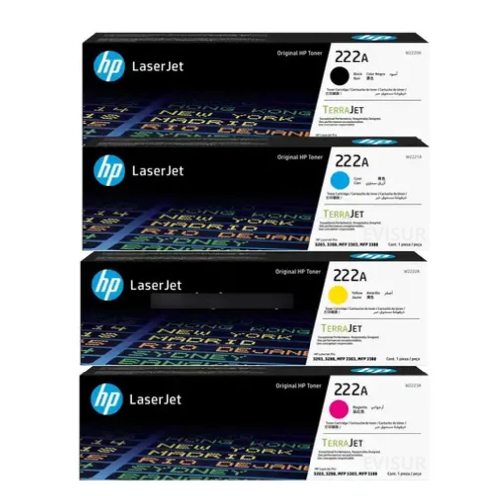 TONER HP 222A JUEGO COMPLETO ORIGINAL