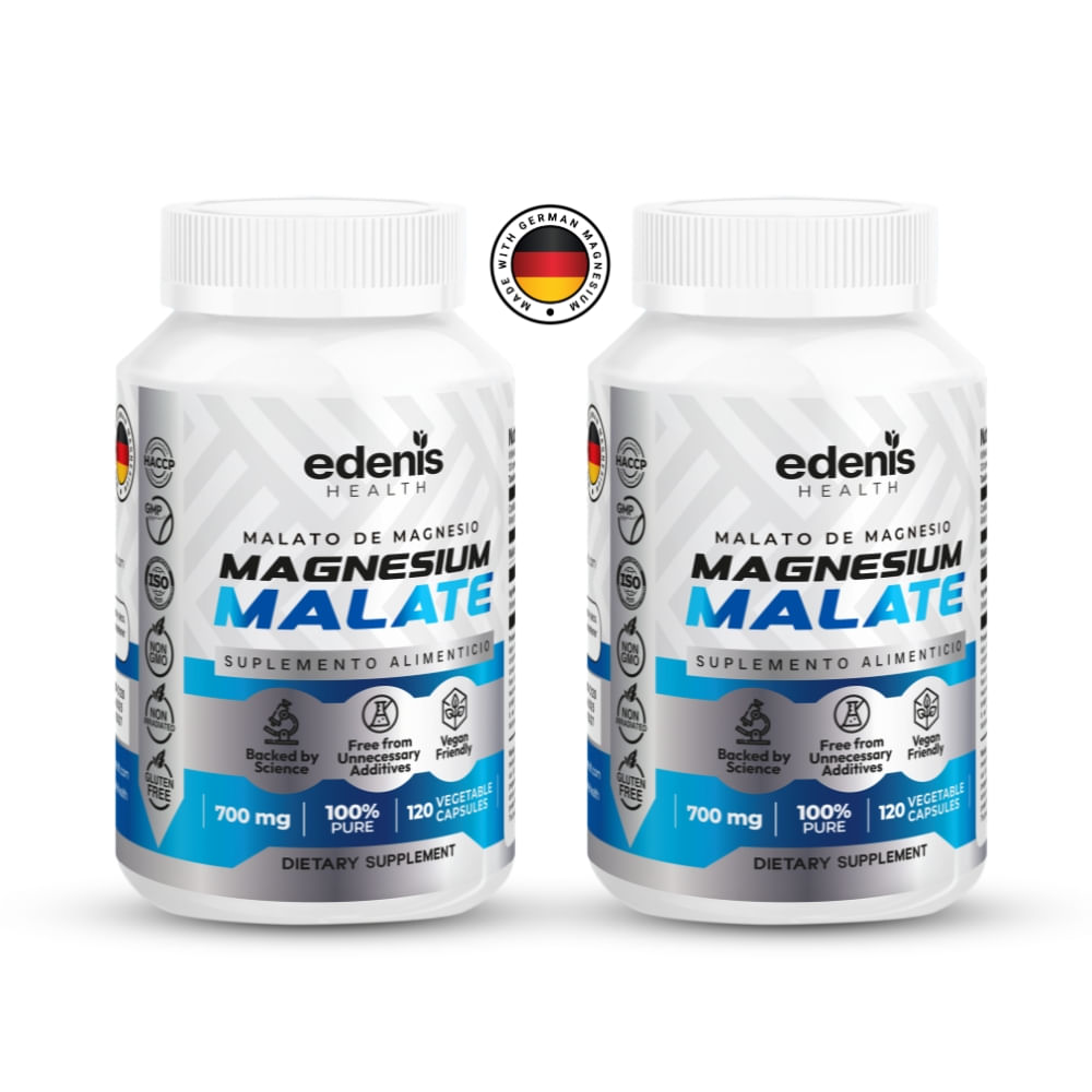 Pack 2 Malatos de Magnesio Edenis Health 120 Cápsulas