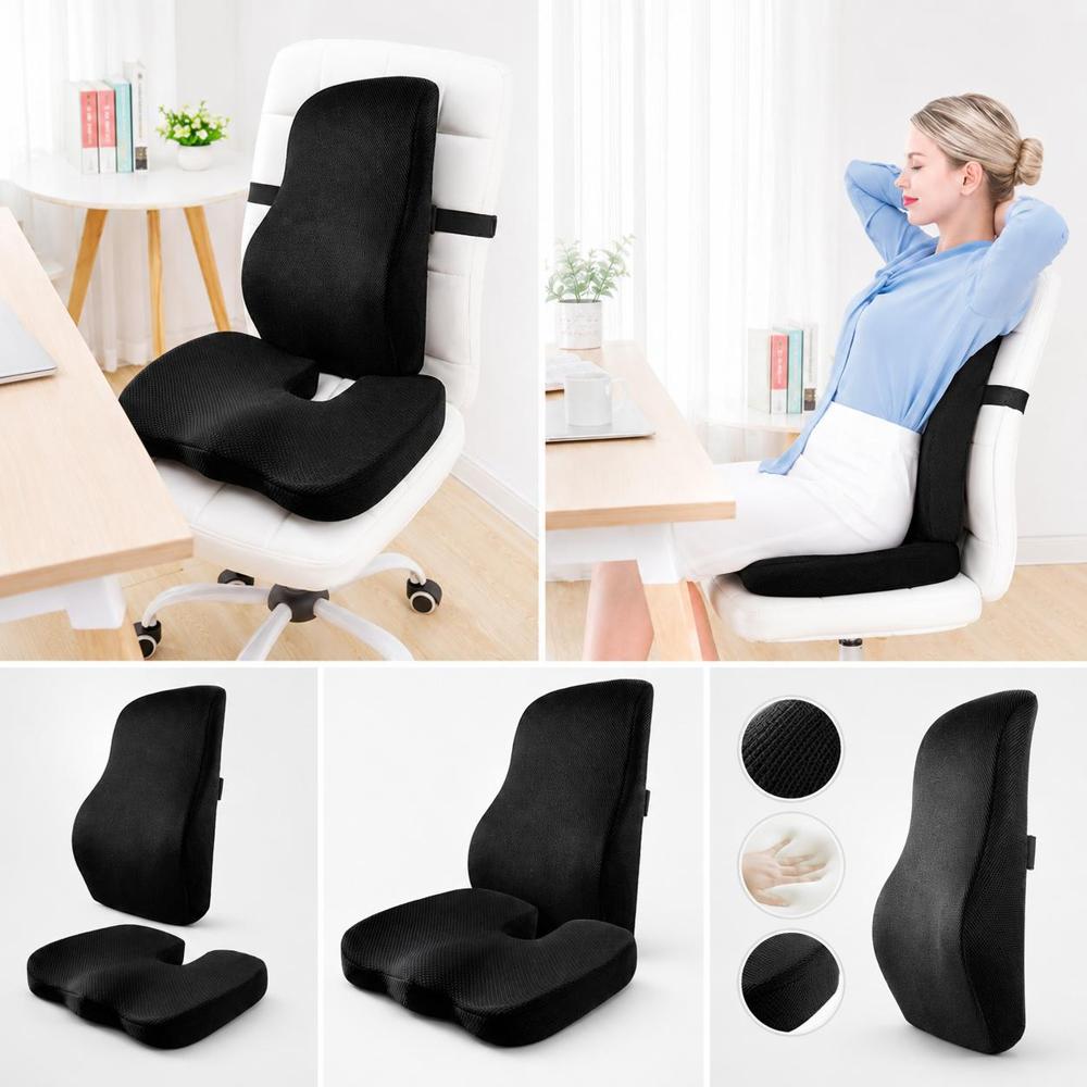 Set Cojín más Respaldar de Gel para Asiento Memory Foam