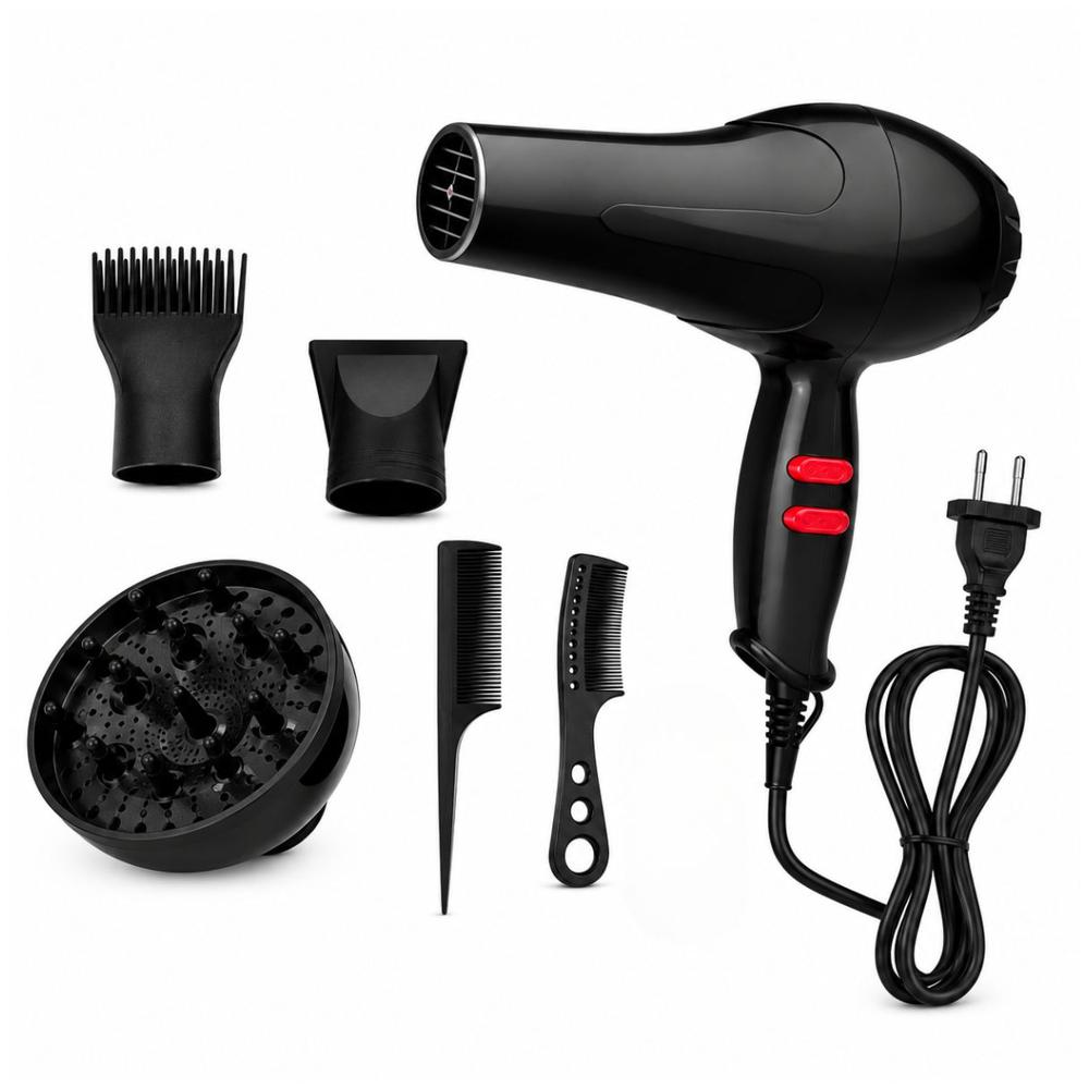 Secadora de Cabello 80173 Profesional 6000W 5 en 1 con Difusor Aire Frío y Caliente