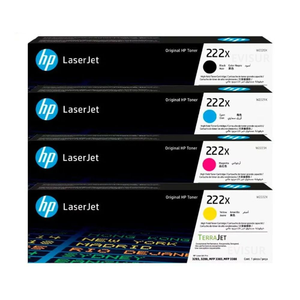 TONER HP 222X JUEGO COMPLETO  LaserJet Pro MFP M3303FDW