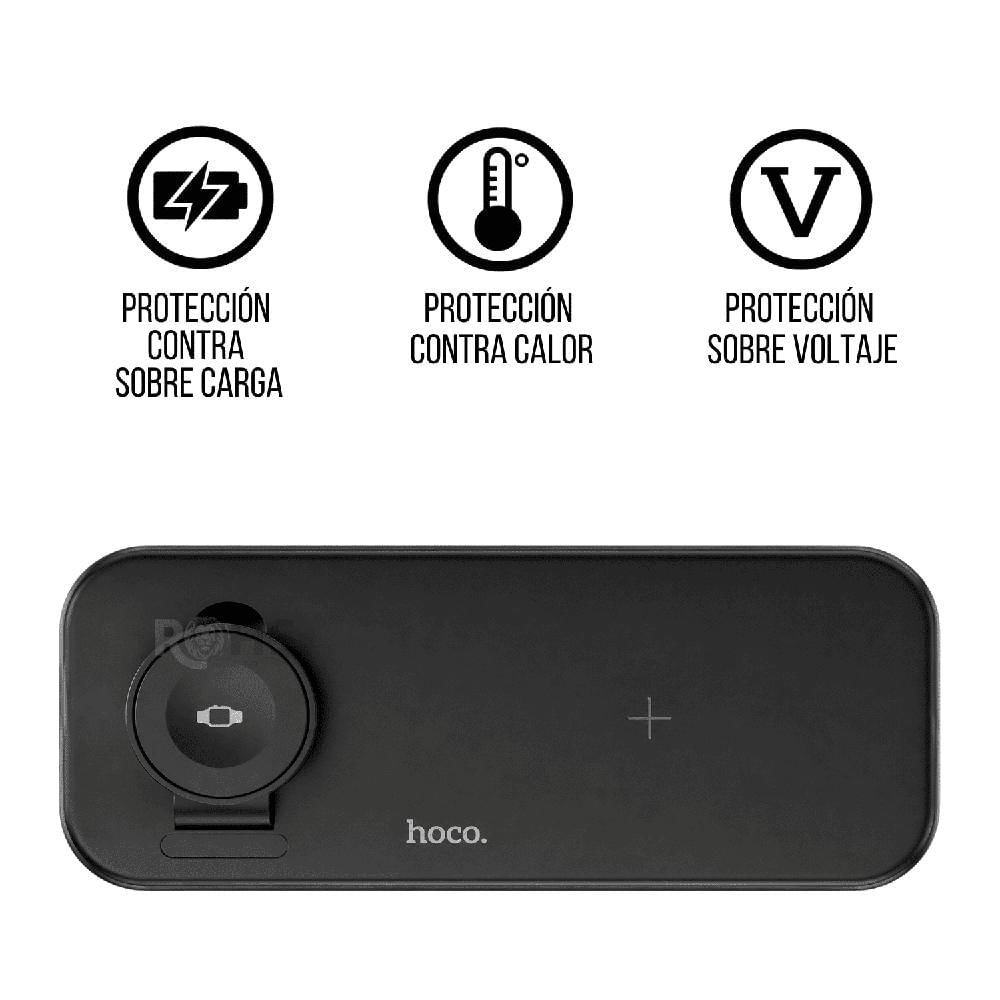 Cargador Hoco Inalámbrico De ABS 3 En 1