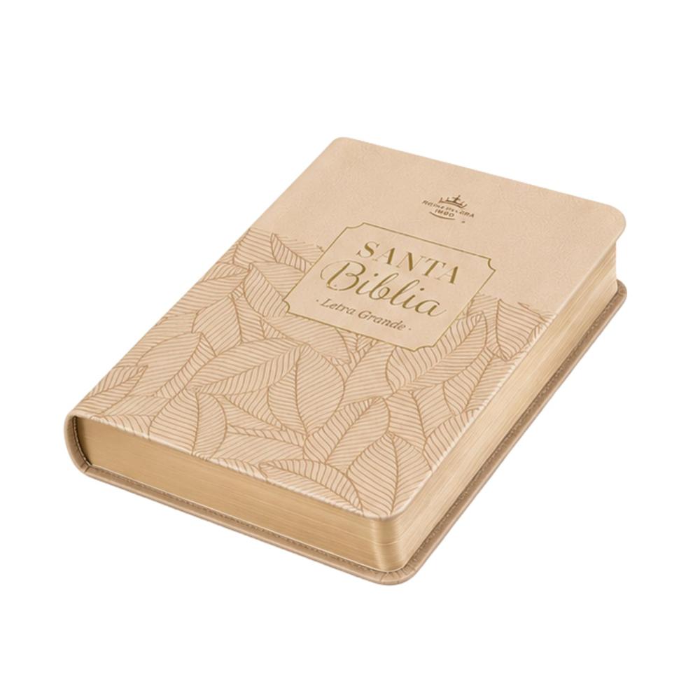 Biblia Reina Valera 1960 Letra Grande Simil Piel Beige Hojas