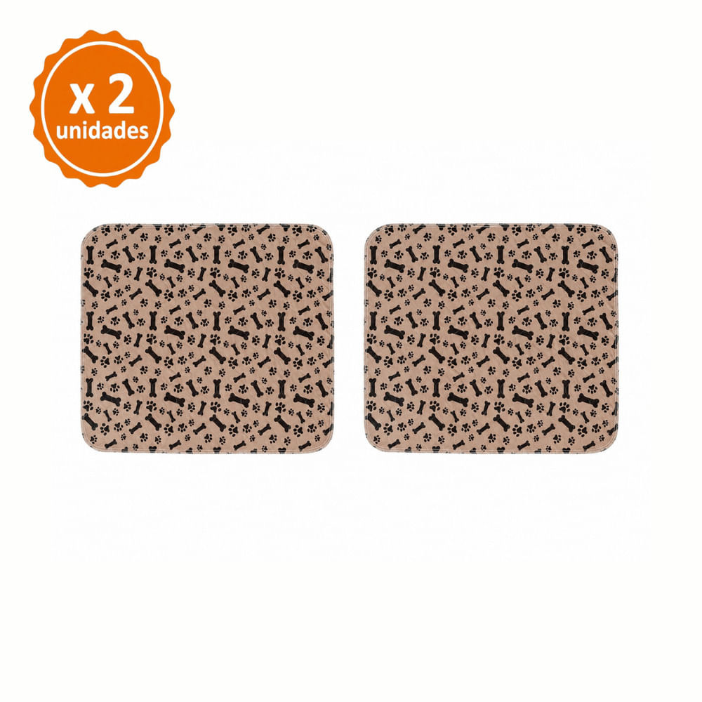 Pack x2 Mat Impermeable para mascotas Marrón talla M