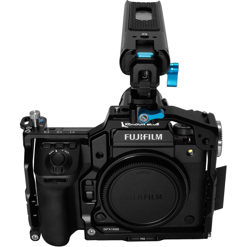 Kondor Blue Cage Cine-Style para FUJIFILM GFX100 II con Mango Superior para SSD SanDisk PR