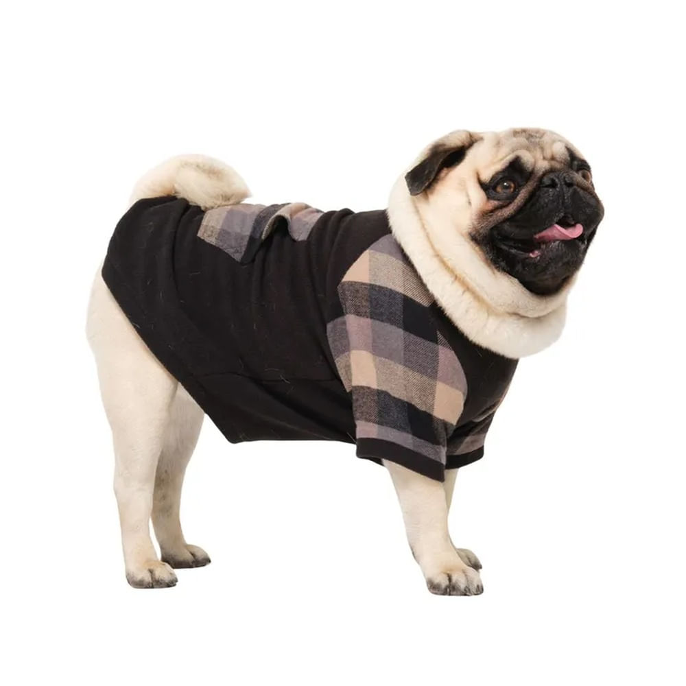 Ropa de Perro Cuadros Talla LXL MT30230P Negro