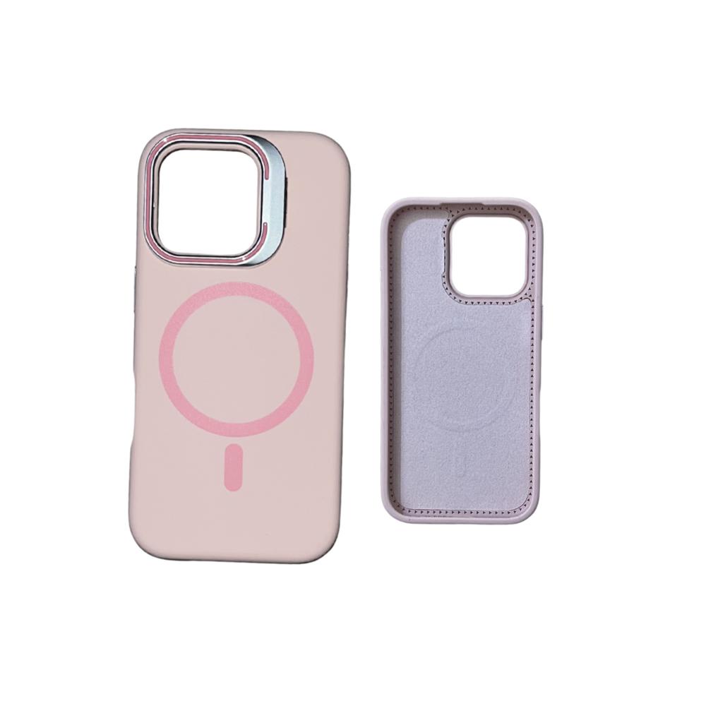FUNDA SILICONA  MAGSAFE Y PARANTE PARA IPHONE 14PROMAX ROSA