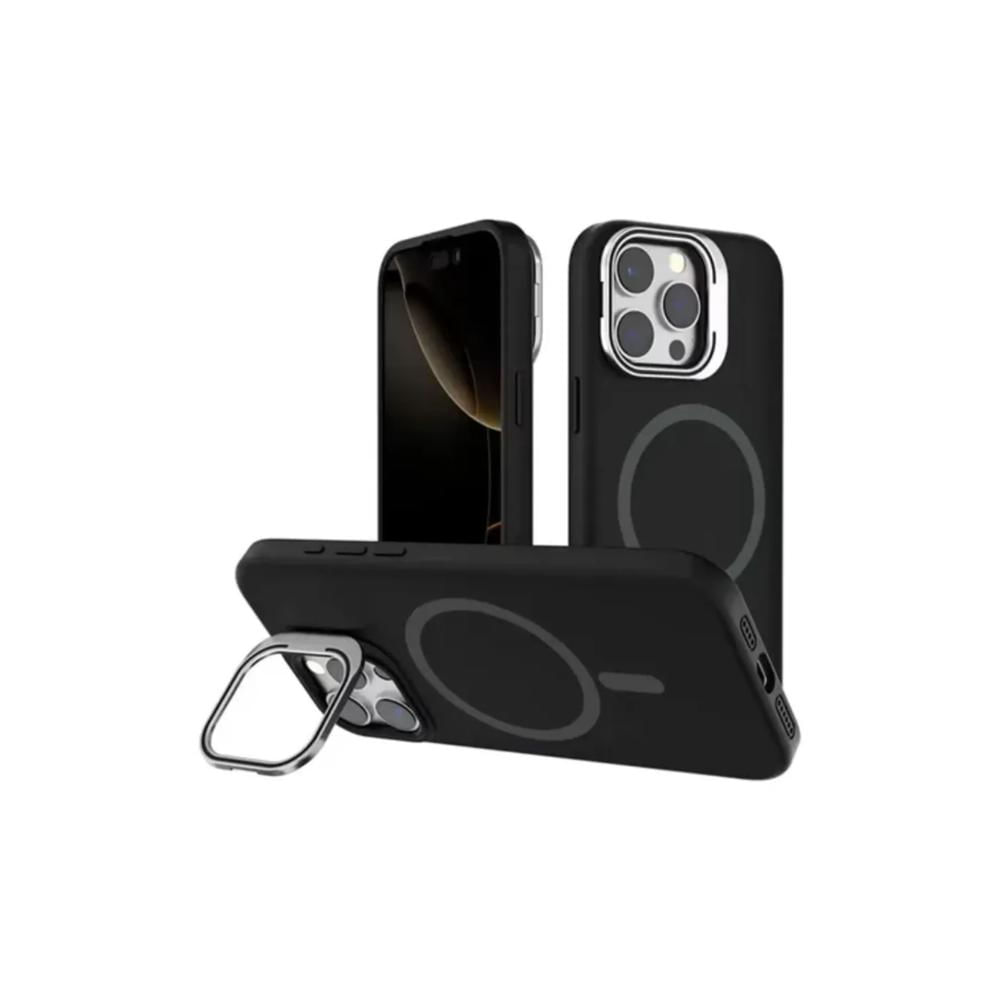 FUNDA SILICONA MAGSAFE Y PARANTE PARA IPHONE 14PROMAX NEGRO