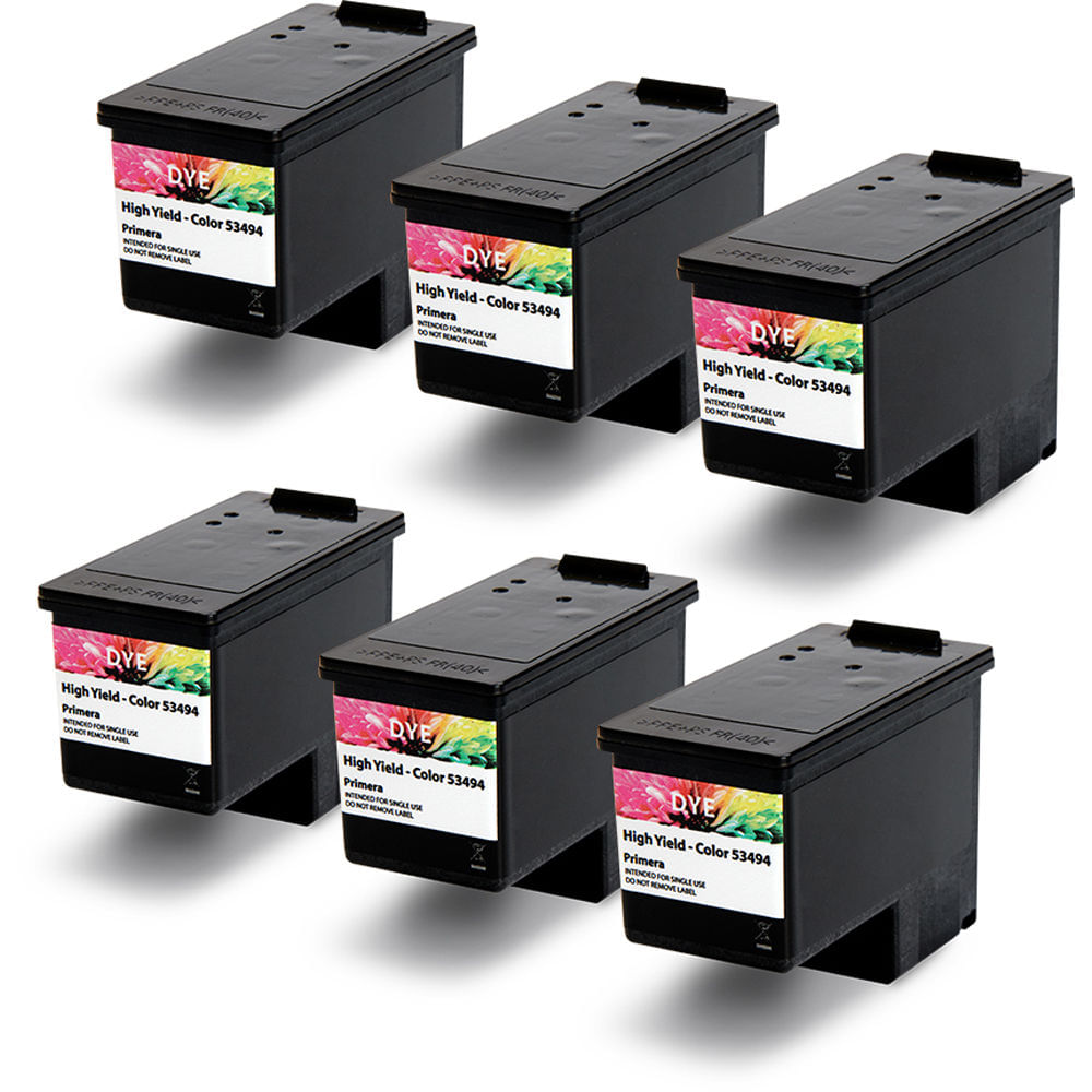 Primera Cartucho de Tinta de Alto Rendimiento IP60 Full-Color (6-Pack) - Colores Vibrantes