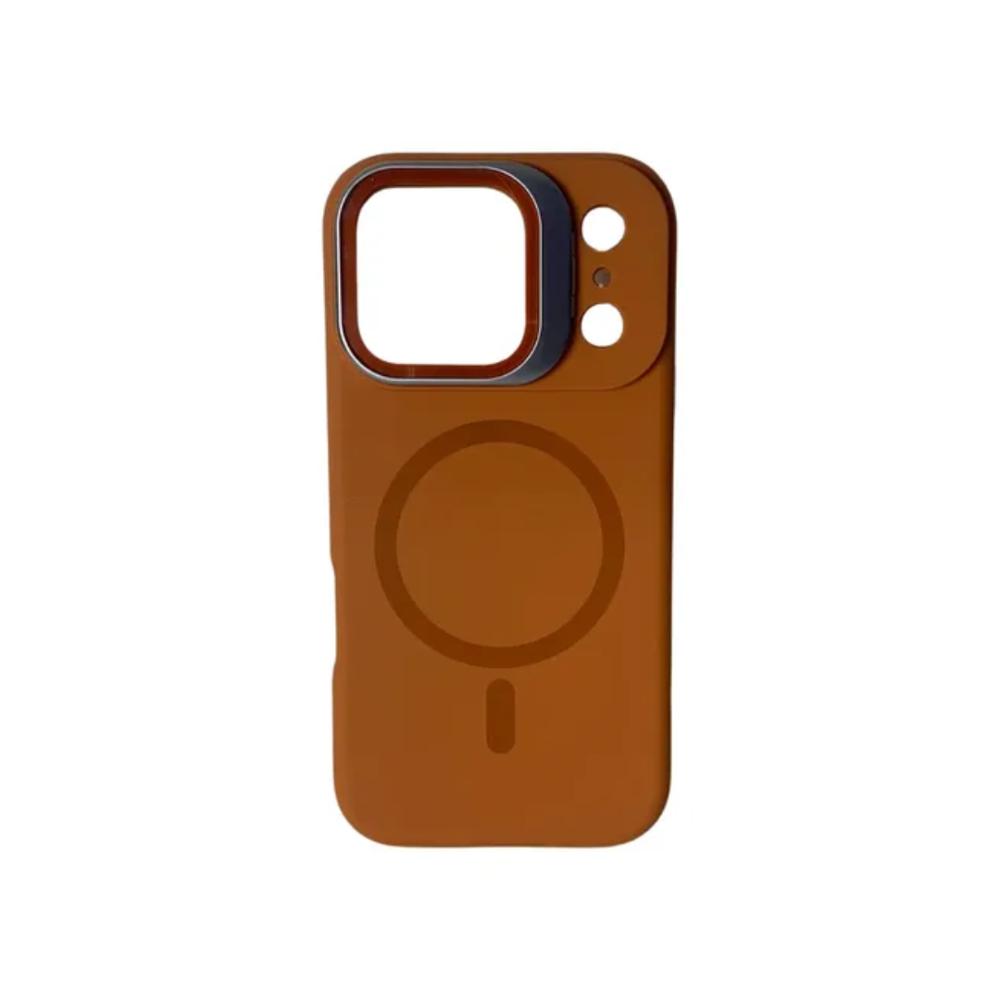 FUNDA SILICONA MAGSAFE PARA IPHONE 17PRO NARANJA
