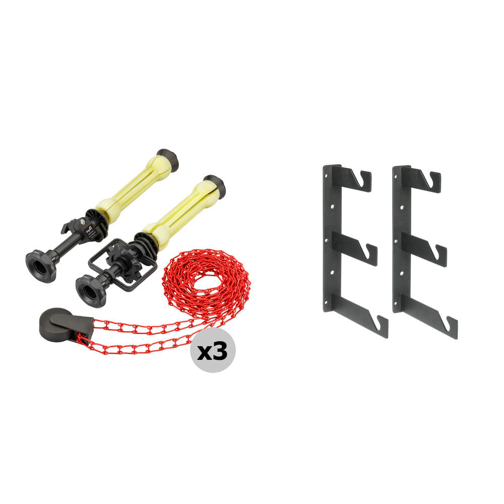 Impact Varidrive Kit con Cadenas Metálicas Rojas y Soporte Triple para Fondos