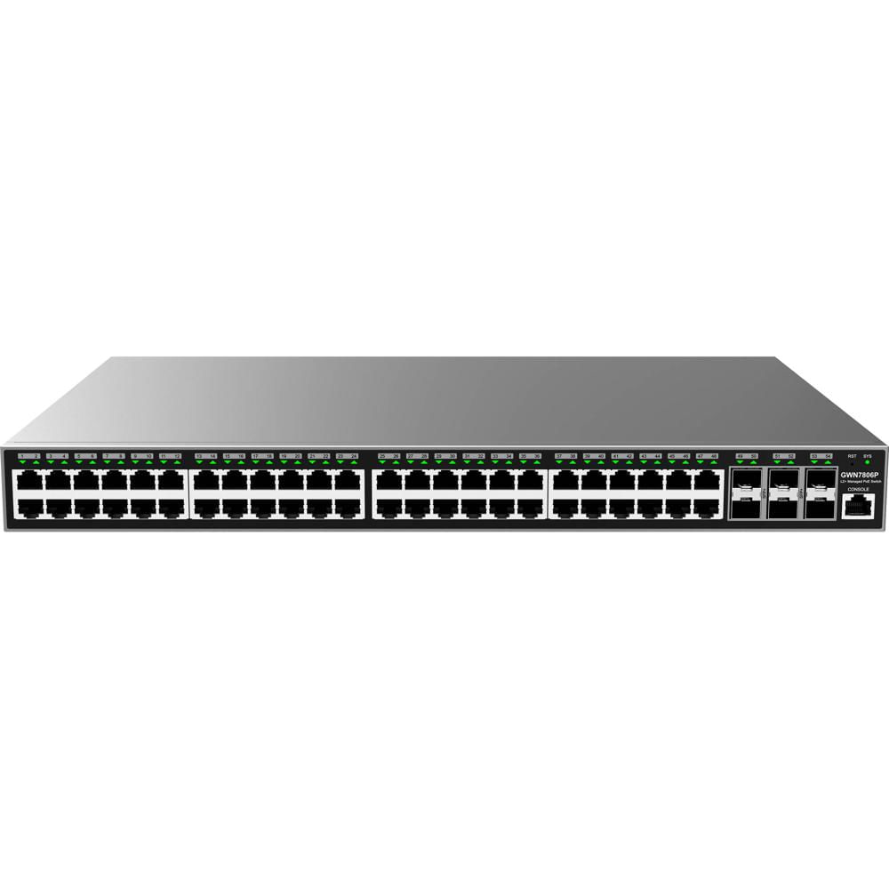 Grandstream Switch GWN7806P 48 Puertos Gigabit PoE+ Administrado, 216 Gb/s, 160.7 Mpps, So