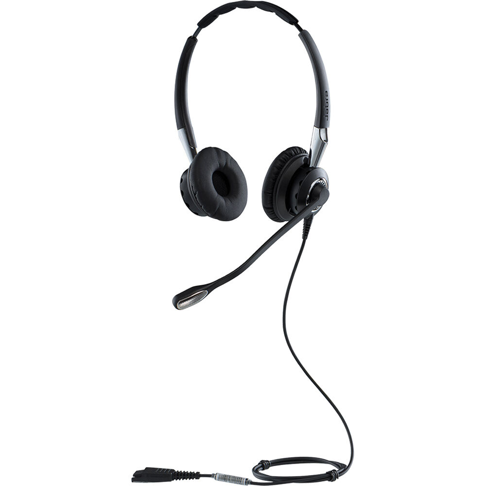 Jabra Biz 2400 II Auricular Estéreo con Cancelación de Ruido, Microfono PeakStop, HD Voi