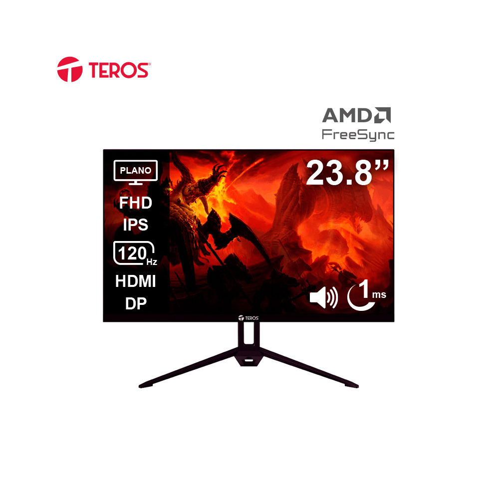 MONITOR TEROS FLAT TE 2415S 23.8  FHD 120HZ  1MS IPS HDMI DP PARLANTES INTEGRADOS