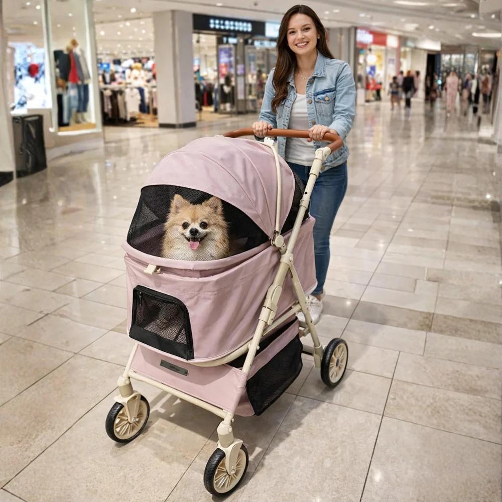 Coche Elegante Para Mascotas- Color Rosado