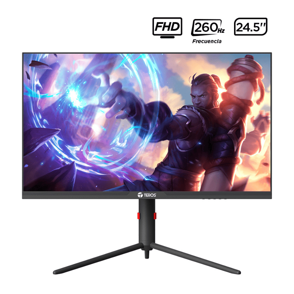 MONITOR GAMING TEROS TE 2472G 24.5 FHD VA 260HZ 1MS FreeSync HDMI DP ERGONÓMICO