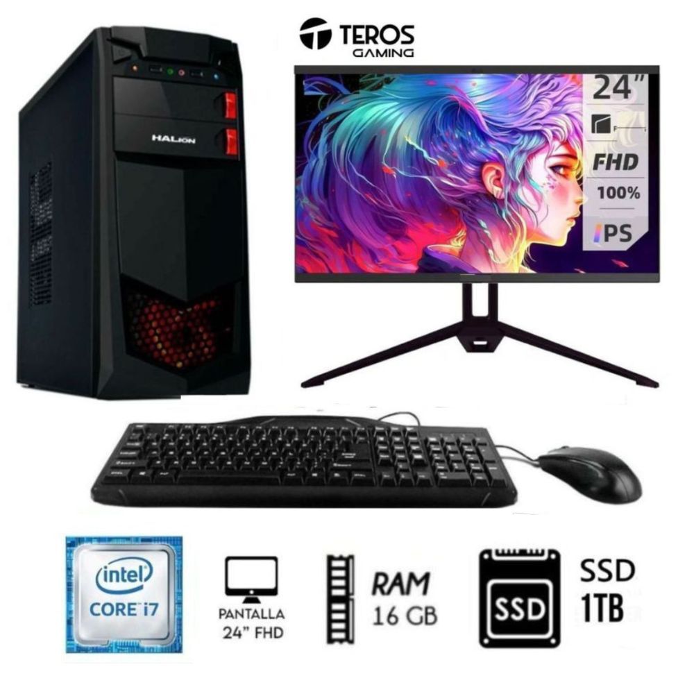Computadora Pc intel Core i7 3.2ghz Ram 16GB Disco SSD 1TB Monitor 24 Full HD