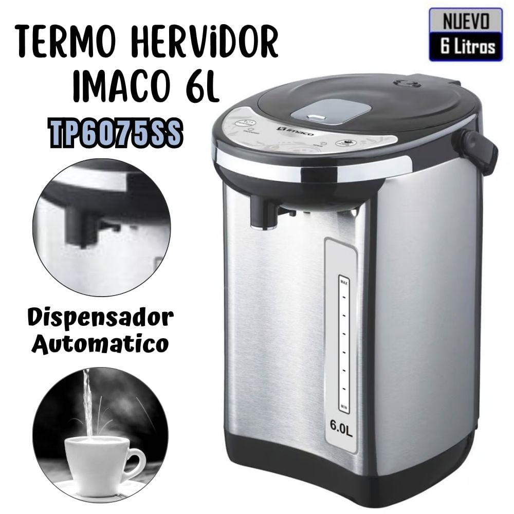 Termo Hervidor Electrico Imaco de 6lts con Dispensador - TP6075SS