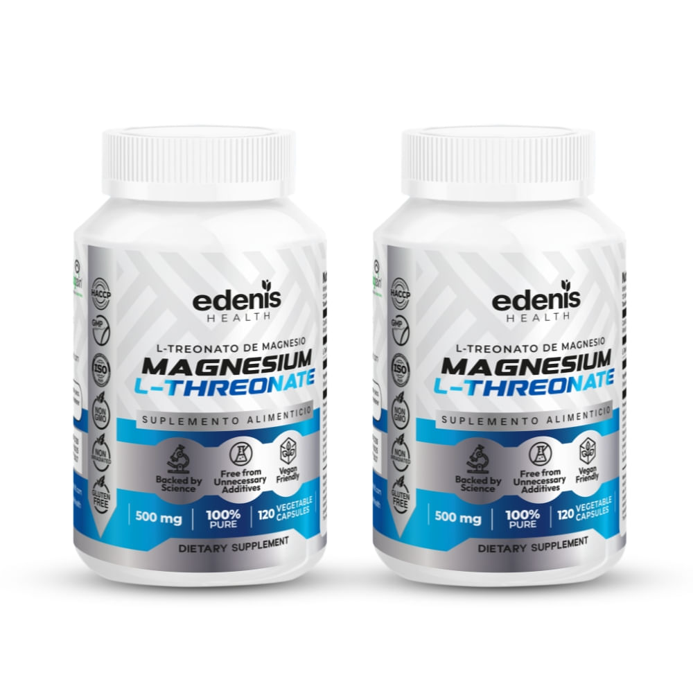 Pack 2 L-Treonatos de Magnesio Edenis Health 120 Cápsulas