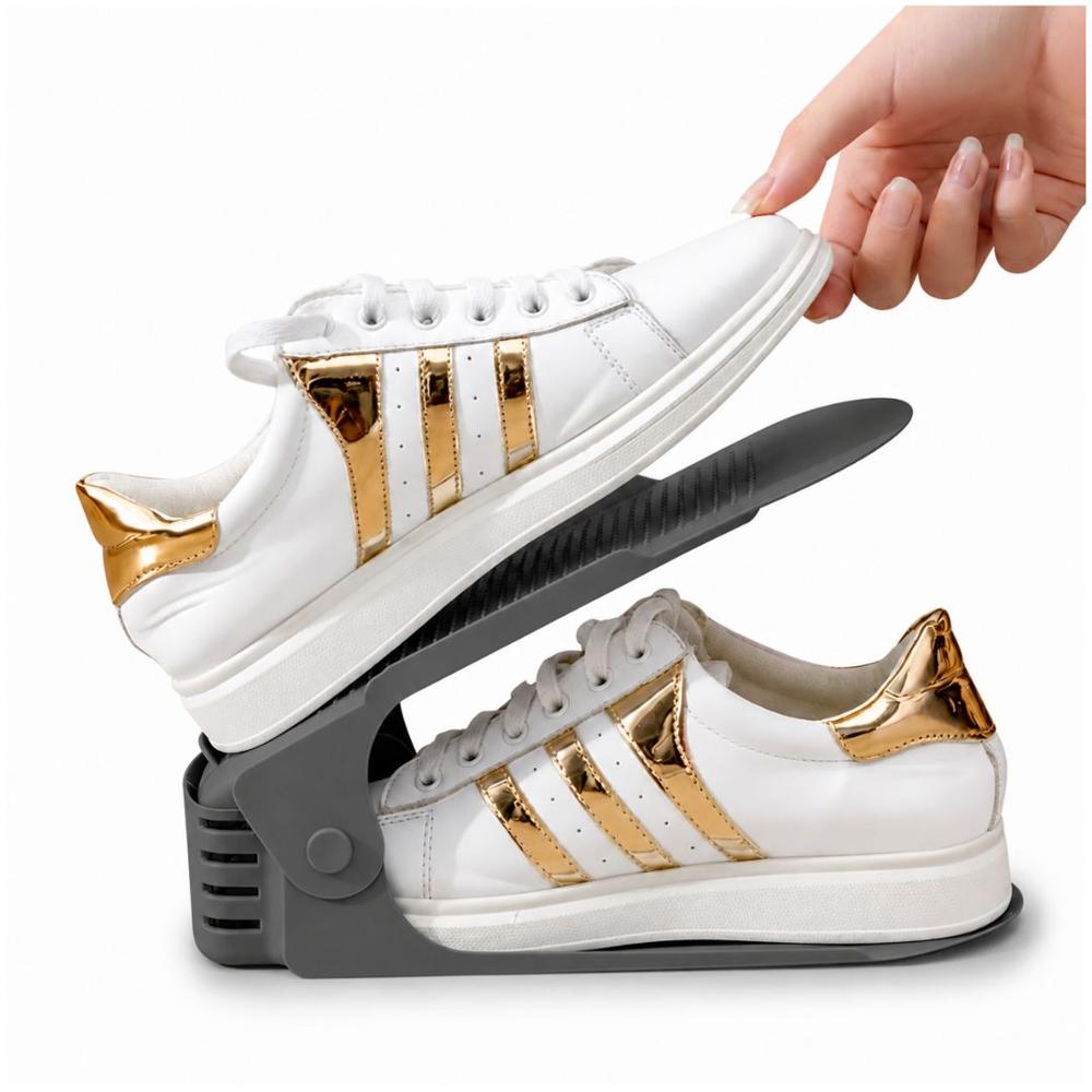 Pack x10 Organizadores de Zapatos Gris Altura Ajustable Plegable