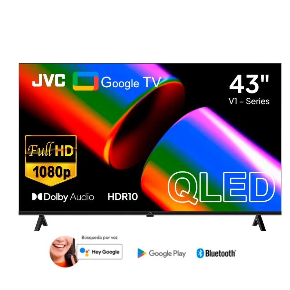 Televisor JVC 43"" QLED FHD Smart con Google TV LT-43KM4584