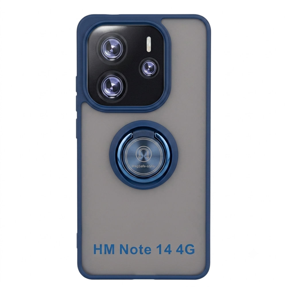 Case ahumado con soporte magnetico para Xiaomi HM 14 4G - Azul