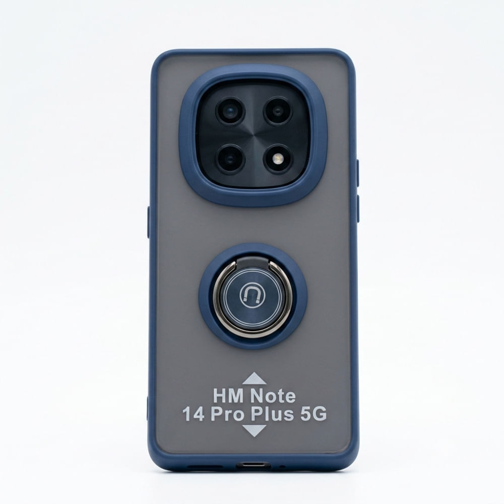 Case ahumado con soporte magnetico para Xiaomi HM Note 14 Pro Plus 5G - Azul