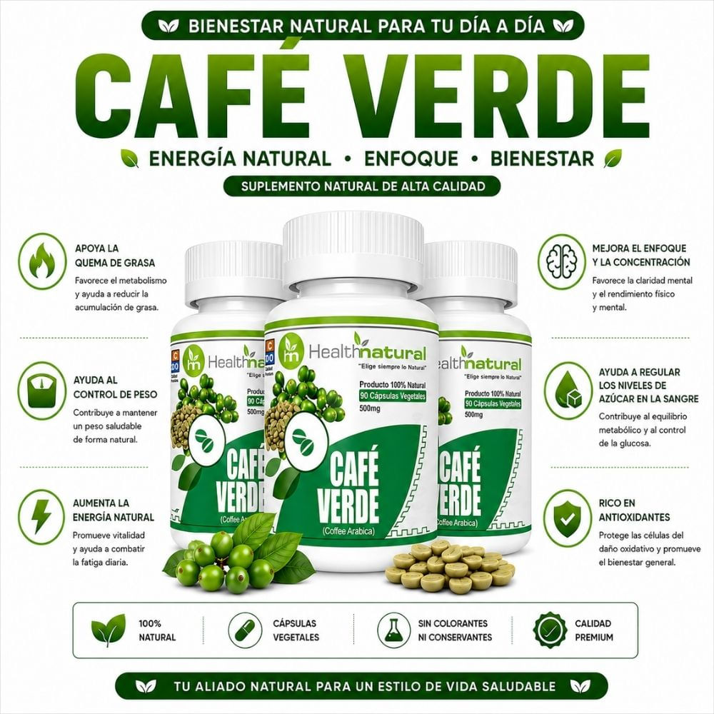 PACK 3 CAFÉ VERDE HEALTHNATURAL 1500MG
