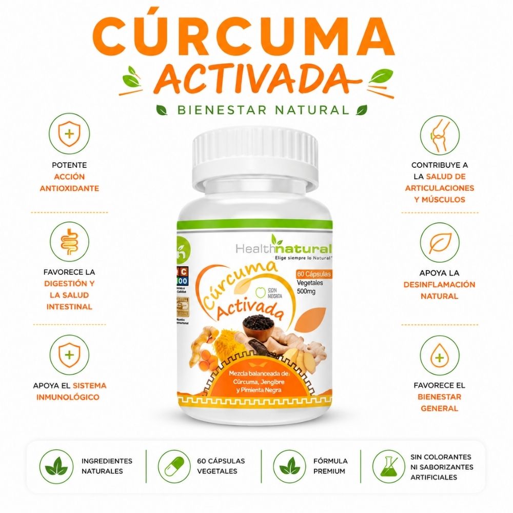 CÚRCUMA ACTIVADA HEALTHNATURAL 500MG