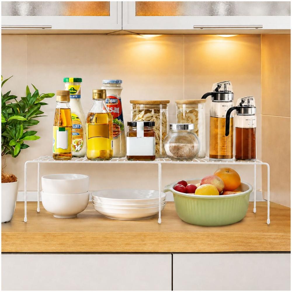 Organizador Multifuncional Repostero Lavadero Cocina Ajustable 16x70x21.5cm -Blanco